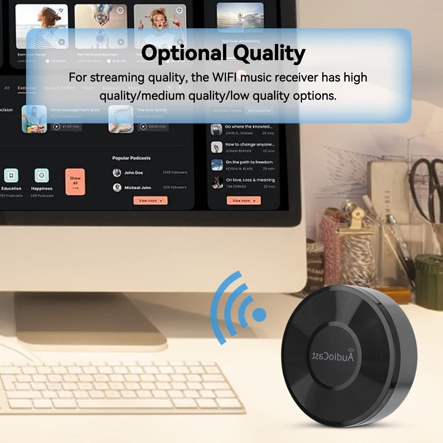 Audiocast WiFi Wireless Music Adapter zum Audio-Streams Zu Lautspechersystemen über Wi-Fi-Netzwerk von Mobilgeräten – Bild 4
