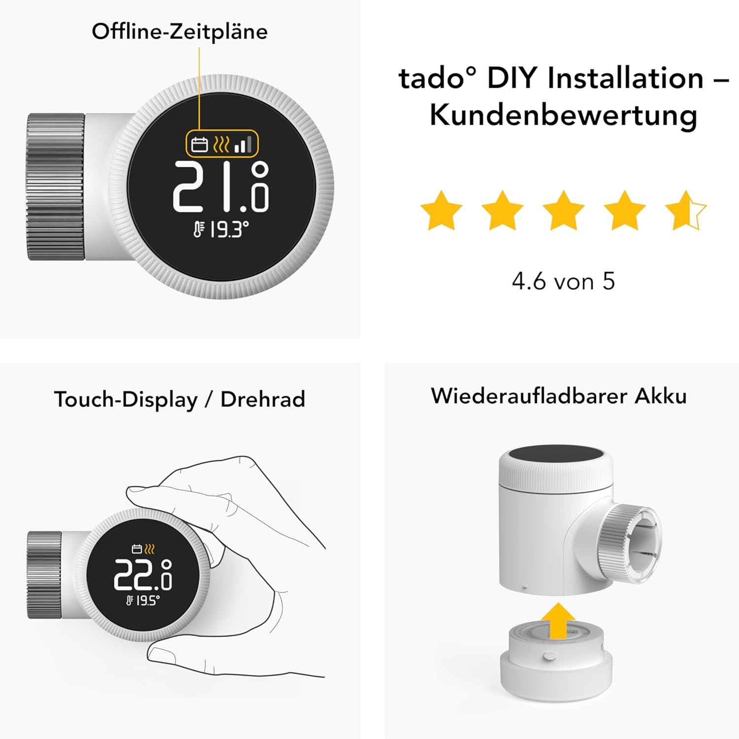 Tado Smartes Heizkörperthermostat X, Heizungssteuerung pro App und Smart Speaker (Siri, Google Assistant), Spart Energie & Kosten, DIY -Installation, Nicht Kompatibel Mit Tado V3+ – Bild 6