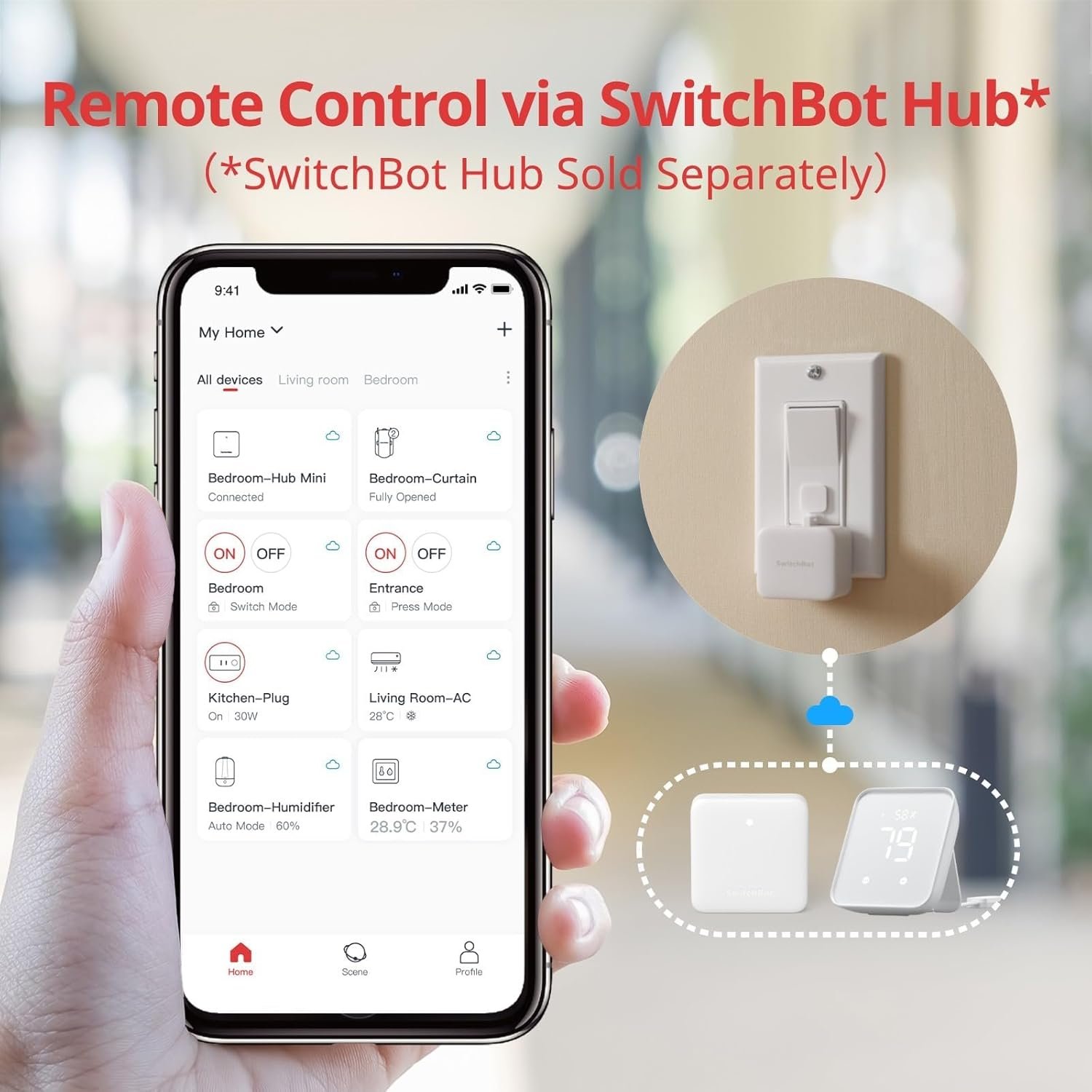 Switchbot Smart Switch Toggle- Machen Sie Schalter intelligent, App- und Timer-STEUERUNG, FÜGEN SIE HUB MINI Hinzu, ähm es mit Alexa, Google Home und IFTTT Kompatibel Zu Machen (Weiß) – Bild 5