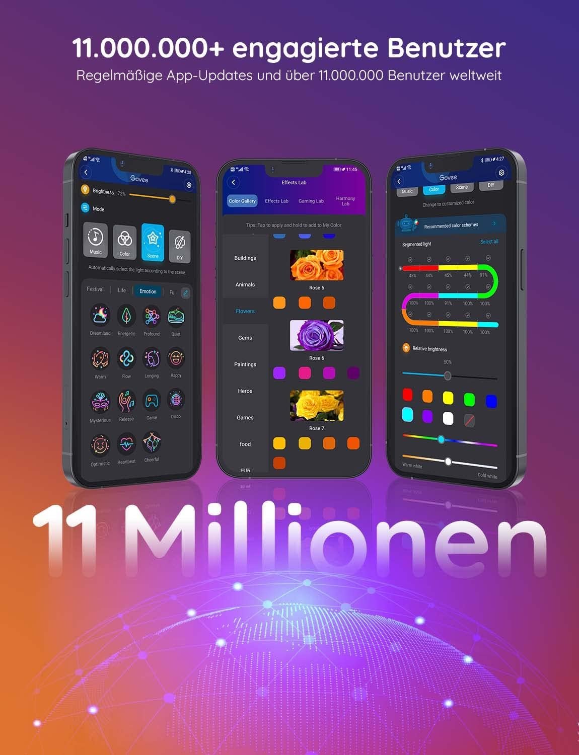 Govee LED Strip 5m, Smart RGBIC LED Streich Lichterkette Liste FunktionTerert MIT Alexa & Google Assistent, DIY SegmentSteuerung, App-Steuerung, Musik Sync, Deko Für Party, Zuhause, Schlafzimmer – Bild 6