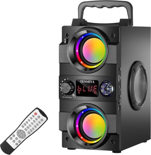 Bluetooth-Lautsprecher, 40 W (60 W Peak) Tragbare Bluetooth-Lautsprecher MIT BelEUCHTUNG KABELLOSE STEREO-LAUTSPRECHER MIT Sattem Bass und Doppeltem Subwoofer