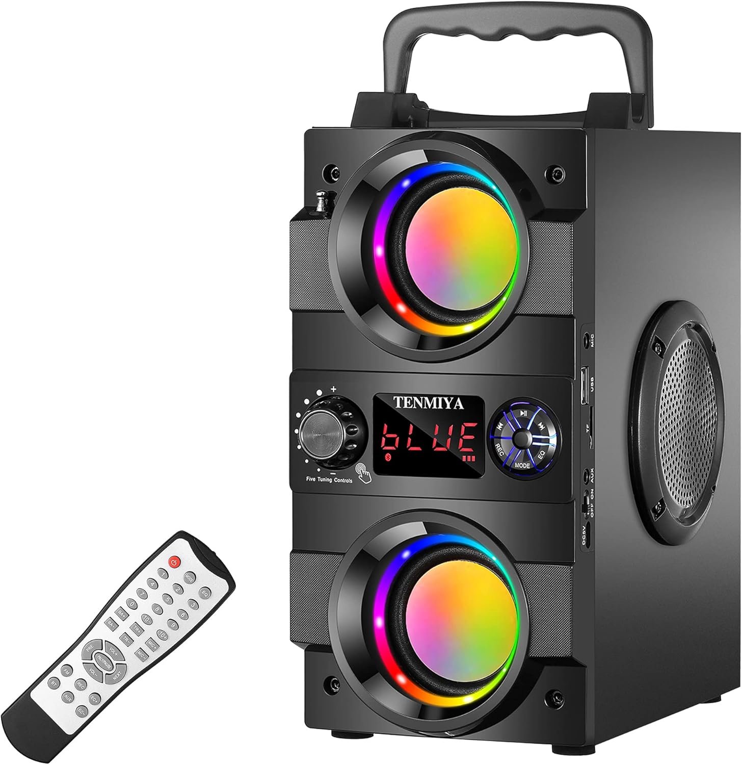 Bluetooth-Lautsprecher, 40 W (60 W Peak) Tragbare Bluetooth-Lautsprecher MIT BelEUCHTUNG KABELLOSE STEREO-LAUTSPRECHER MIT Sattem Bass und Doppeltem Subwoofer