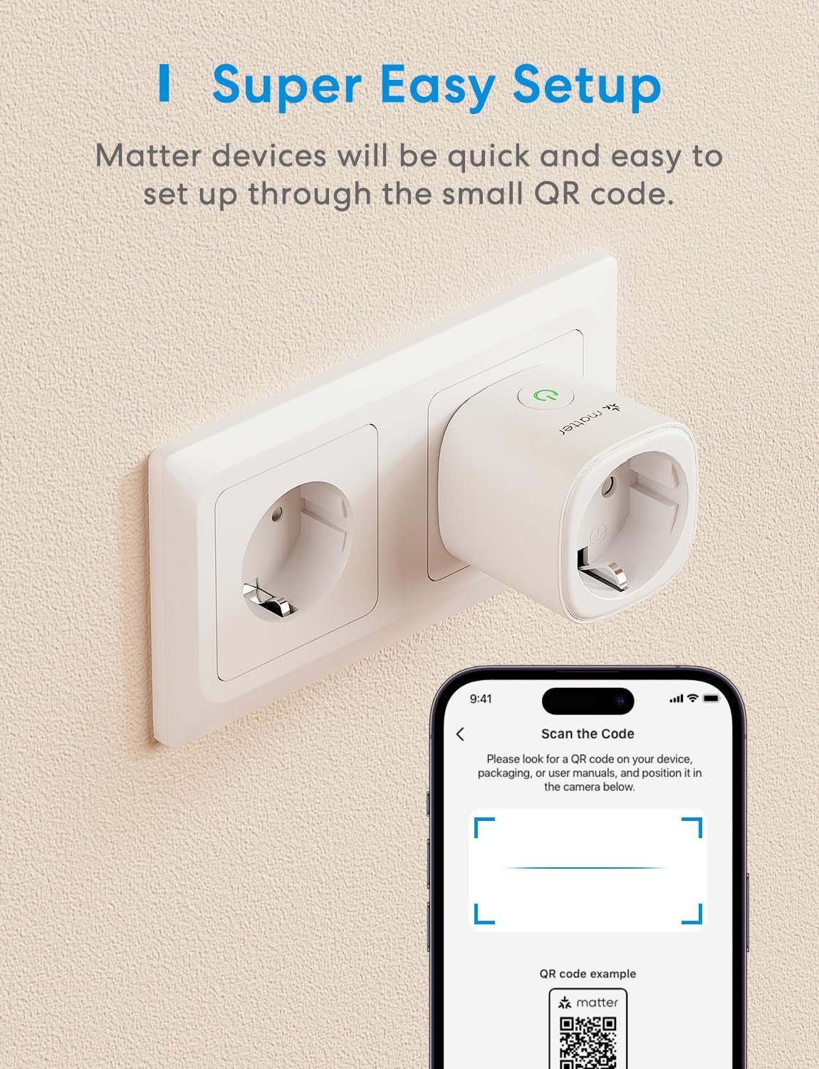 Meross Matter Smart steckdose mit stromverbrauch, wlan steckdosen mit stromzähler, funktionert Mit Sprachsteuerung, Fernzuf, Apple Home, Alexa und Google, 16a 4 Stückke – Bild 8