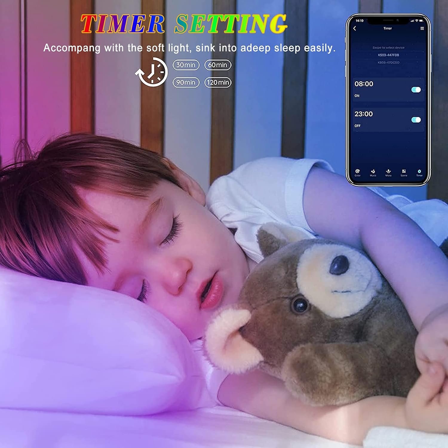 Alexa LED Strip 30m, luxonische Smart RGB -LED -Streifen Alexa LED Lichterkette, App Gesteuerte Muiksynchronisation, Arange -MIT -Google -Assistent, Ultralanger LED LESTE MIT NETELEL UND FERNBEDIENUNG – Bild 6