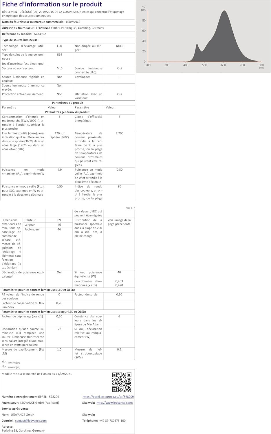 Ledvance Smarte LED-Lampe MIT WiFi Technologie, Sockel E14, Dimmbar, Warmweiß (2700 K), Ersetzt Glühlampen MIT 40 W, Smart+ WiFi Mini-Brampe dimmbar, 3er-Pack – Bild 8