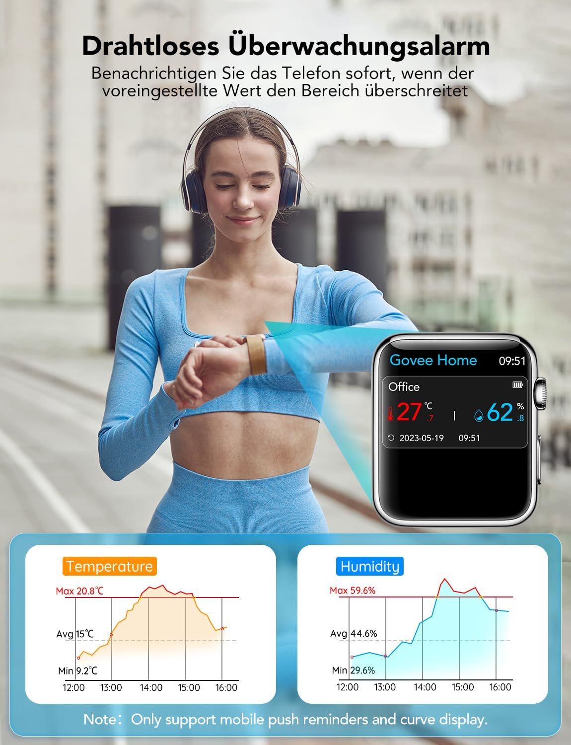 Goveelife Wlan Hygrometer Thermometer, digitale Temperatur und Luftfeuchtzeitsmesser innen MIT App Benachrichtigungs Alarm & Datenspeicherung, Fernkontrolle Geeignet für Schlaftzimmer, Weinkeller – Bild 6