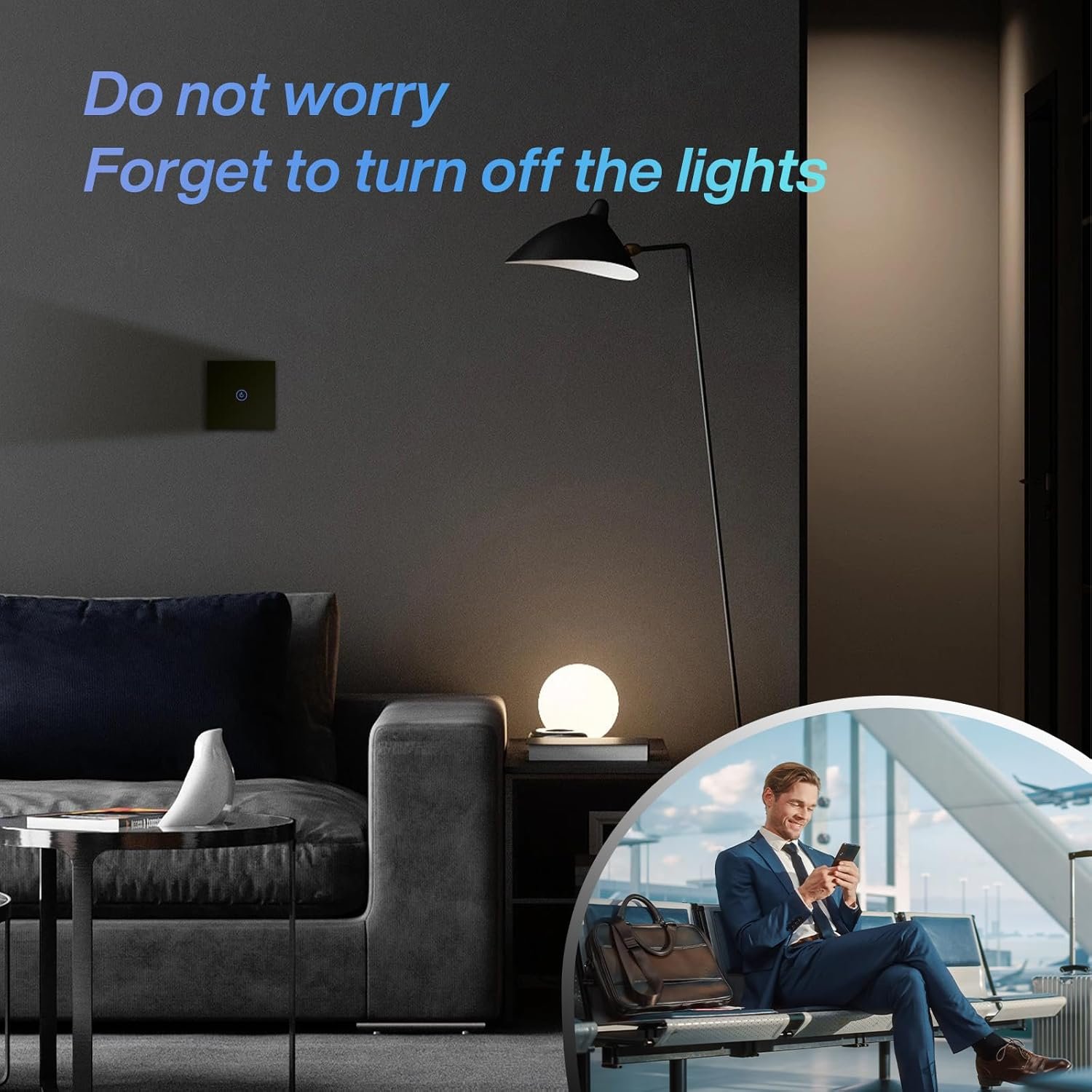 BSEED-SMART-Wifi-BerÜhrungssensorschalter (neutrale Leitung Benögt) Alexa und Google Home Work MIT Tuya für Bürodekoration Kristall Glas Platte-WandlichTschaltern 1 Fach 1 Wag Weiß – Bild 5