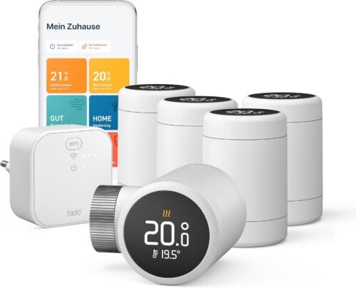 Tado ° Smartes Heizkörper-Thermostat x 5er Pack-Starter Kit MIT Bridge X Heizungssteuerung pro App und Smart Speaker (Alexa, Siri, Google Assistant), Energie Sparen, DIY-Installation, Materie & Thread