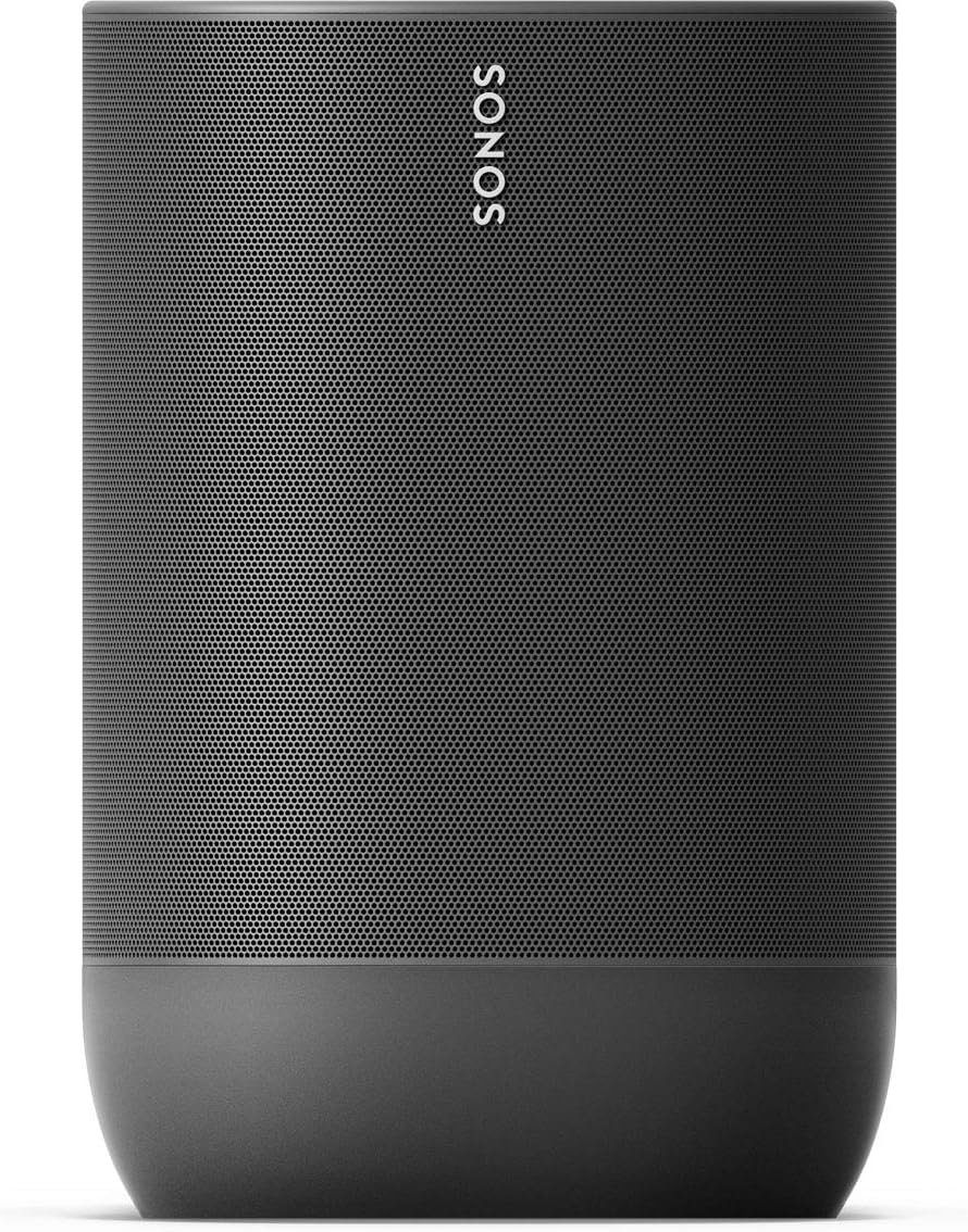 Sonos Move Smart Speaker (WasserFester Wlan und Bluetooth Lautsprecher MIT Alexa Sprachsteuerung, Google Assistant und AirPlay 2 - Kabellose Outdoor Musikbox Mit Akku für MusiKstreaming) Schwarz