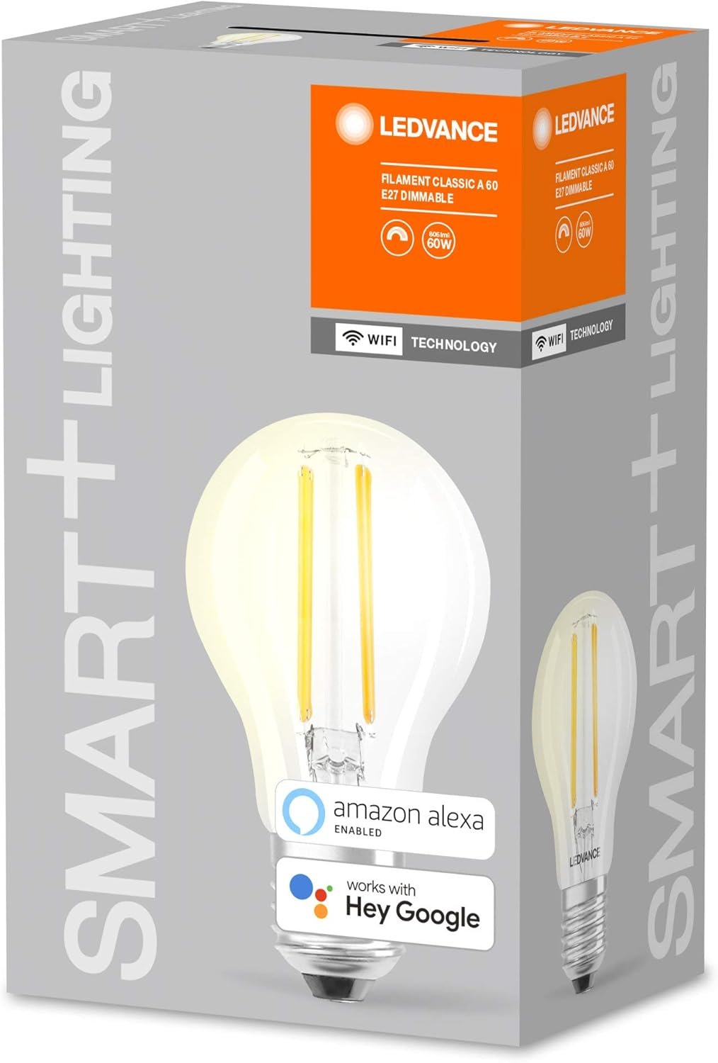 Ledvance Smarte LED-Lampe MIT WiFi Technologie, Sockel E27, Dimmbar, Warmweiß (2700 K), Ersetzt Glückampen MIT 60 W, Smart+ WiFi Classic Dimmable, 1ER-Pack – Bild 4