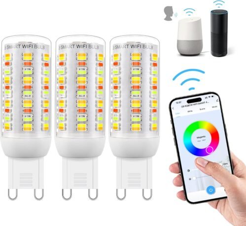 Wi-Fi RGBCW Smart G9 LED Lampen, Kompatibel Mit Alexa /Google Home, AC 230V Mehrfarbare Dimmbare, 2700k-6500K, Helligkeit Einstellbar 1%-100%, 4W, 400LM, MIT Muskynchronisation LED Glöhbarne, 3er Pack
