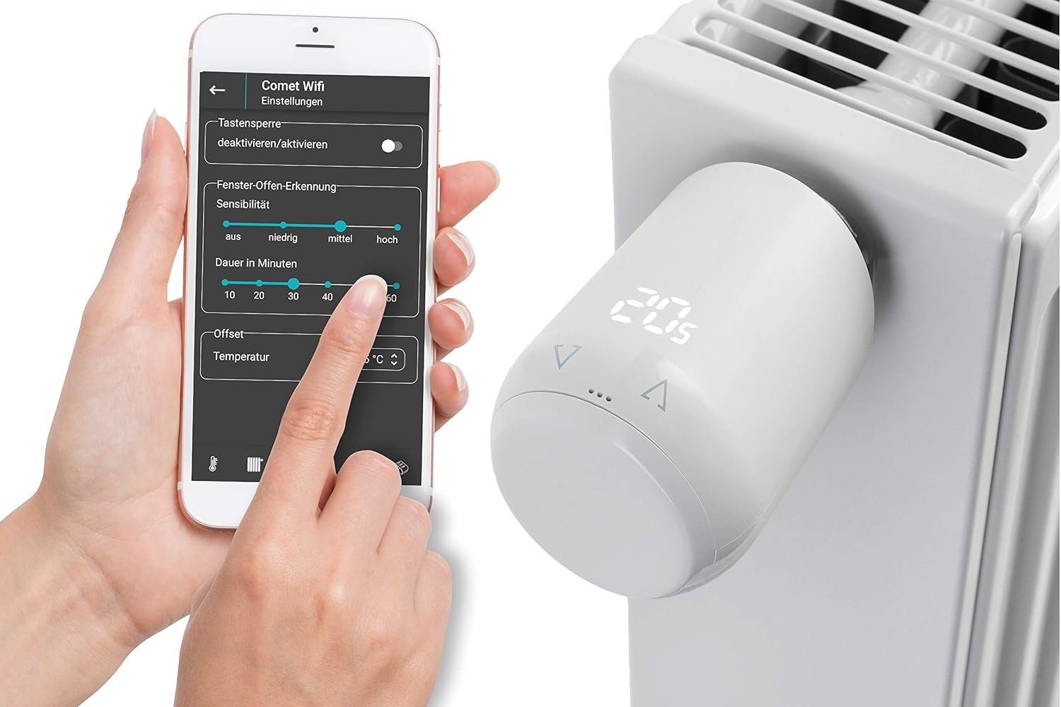 Eurotronic 700200 Comet WiFi 2021 Heizkörperthermostat (Hienen pro Wlan, MIT Alexa Kompatibel, Thermostat zur Regulation Deraumtemperatur von Unterwegs, Smart Home Zubehör Zum Sparen Von Heizkosten) – Bild 4