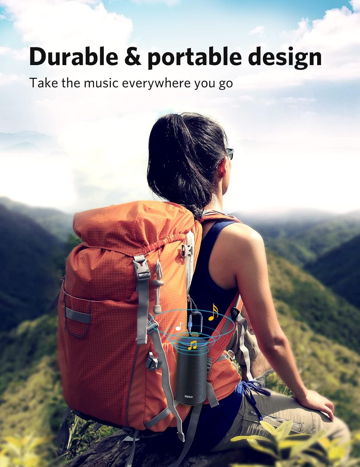 Uboom Bluetooth Lautsprecher (2024 Version), 24W 360 ° Stereo-Sound, Tiefbass, Bluetooth 5.0, IPX7 Wasserschutz, USB-C Schnellladung, 16 Stunden Spielzeit für Inden und Außenen – Bild 8