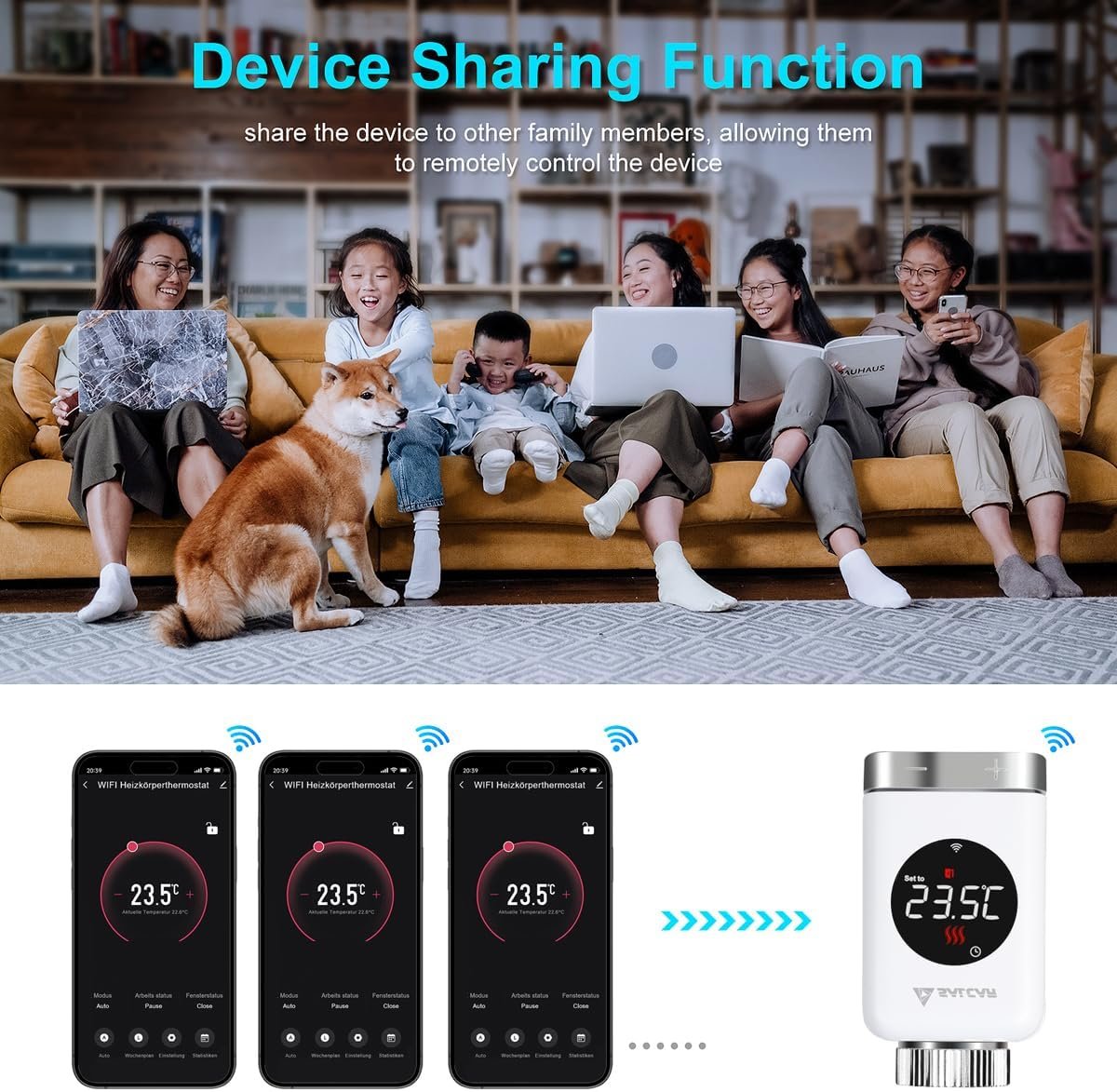 Salcar Smart Home Heizkörperthermostat TRV801W 3er Set WiFi Thermostat Kompatibel Mit Amazon Alexa & Google Assistant Programmierbar Tuya HeizungSthermostat, Kein Gateway Erforderlich – Bild 4