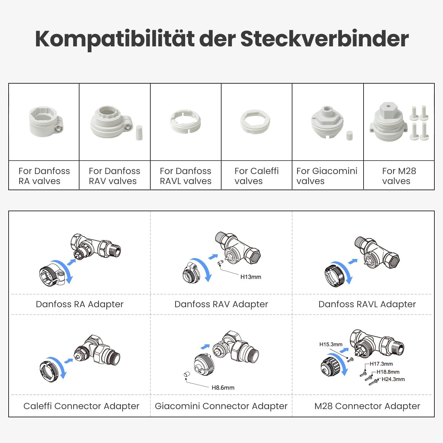 Miucda Smart Heizkörperthermostat Wian Programmierbarer Energiesparen Digital Heizung Thermostat Trv Kompatibel Mit Alexa und Google Home Tuya – Bild 6