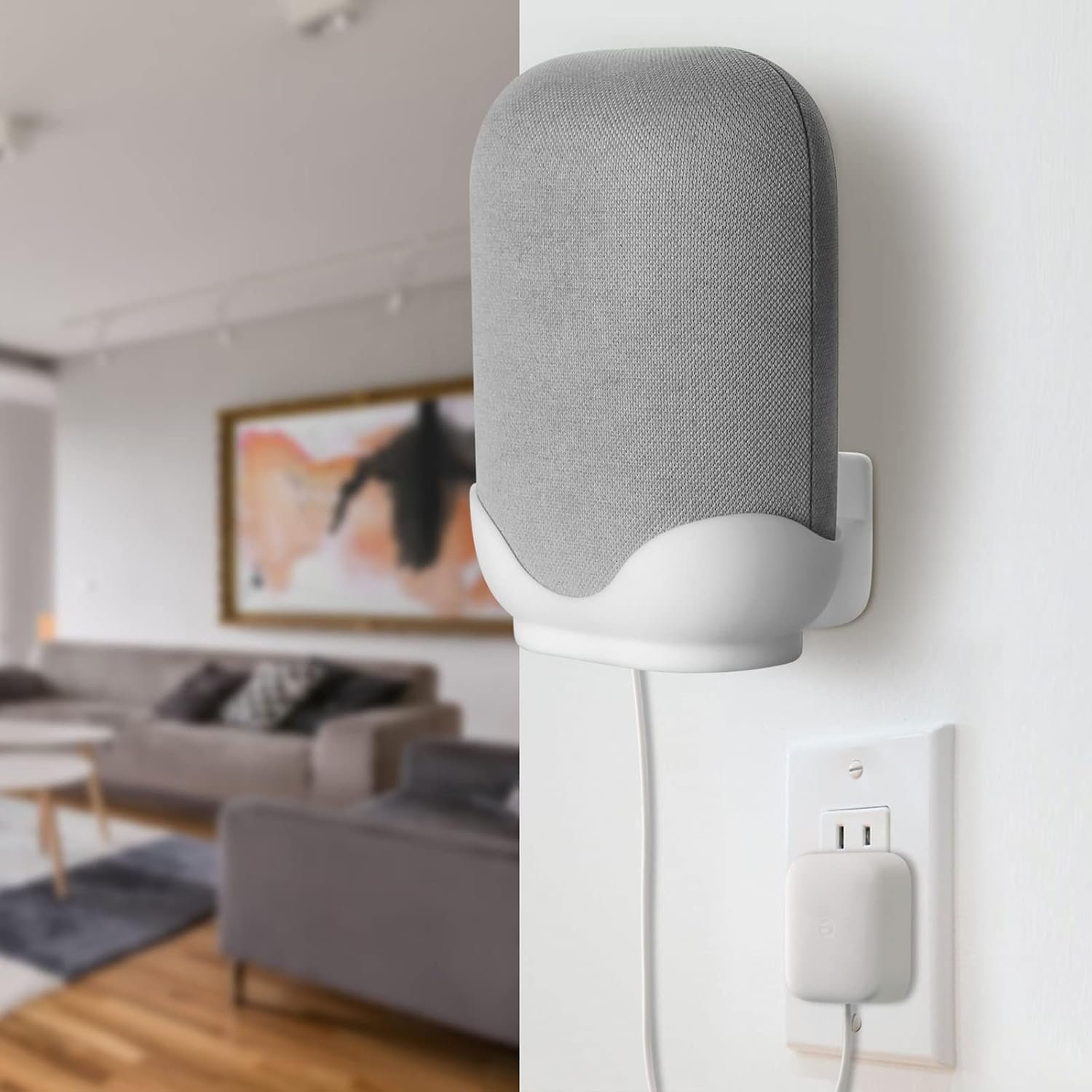 Google Nest Audio Smart Speaker Wandhalterung Ständer - Feste Halterung Kompatibel MIT Google Nest Audio (Weiß) – Bild 3