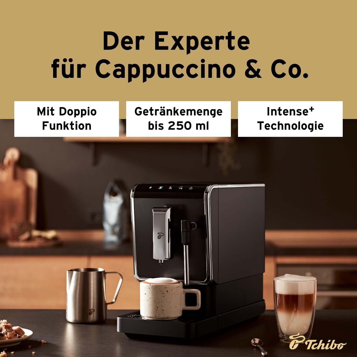 Tchibo Kaffeevollautomat Esperto Latte MIT Milchaufschauerfunktion für Caffè Crema, Espresso und Milchspecialitäten, Anthrazit – Bild 7