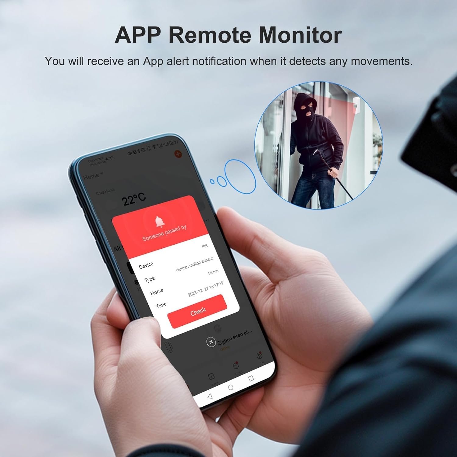 WiFi Smart BewegungsSensor, Infrarot-Pir-Bewegungssensor für Das Heim-Alarmsystem, Mini-Kontaktsensor-Detektor MIT App-Fernuberwachung, Benachrichtigungsalarm, Kompatibel Mit Alexa. 1 Stück – Bild 5