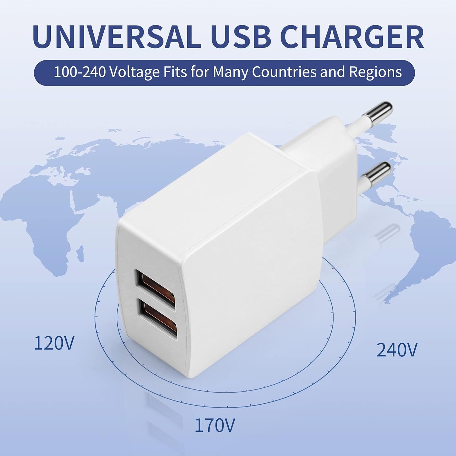 USB Ladegerät, 5 V/2,1a 2-Port USB-NetzEl, 10,5W USB Stecker Power Adapter Netzstecker Steckdose Plug Ladestecker Kompatibel MIT iPhone, iPods, AirPods, Samsung, Xiaomi Redmi, Oppo, Huawei Handy Handy Handy Handy – Bild 4