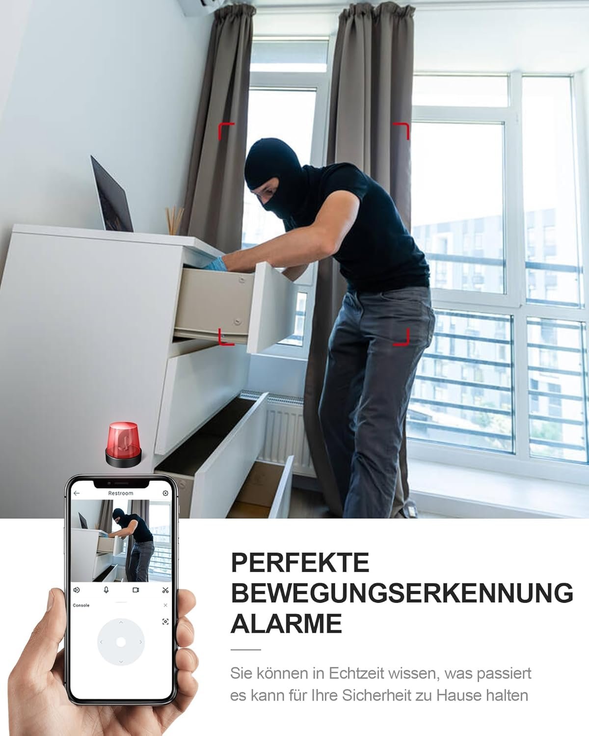 Aobocam mini kamera, 4k hd wlan (2,4ghz überwachungskamera innen live übertragung Handy App für Wifi Kamera Indoor MIT Akku Kompakte Sicherheitkamera MIT Bewegungsmelder/Nachtenscheich/Cloud-Spitze – Bild 3