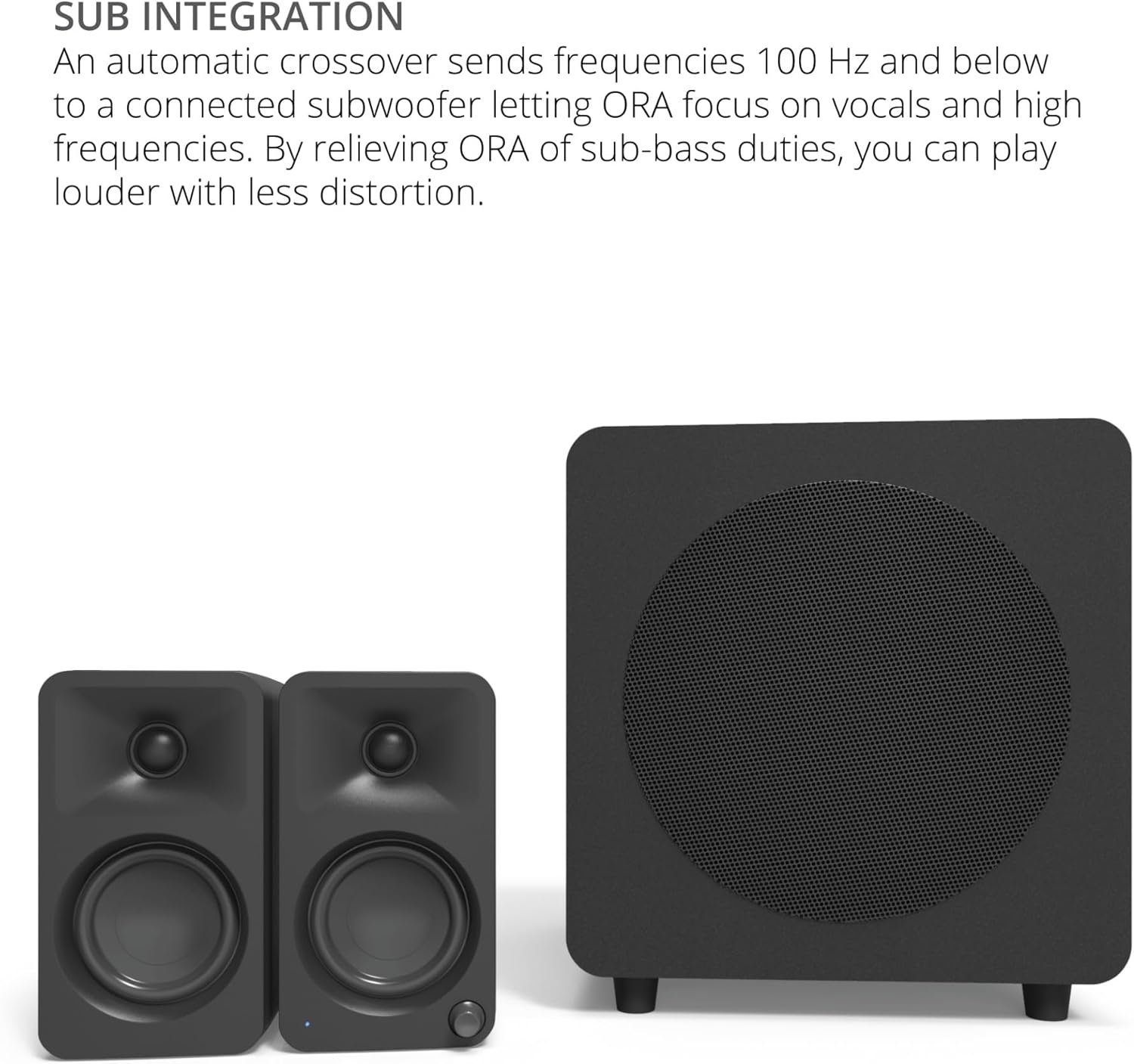 Kanto Oramb 100W Powered BI-Amp Referenz Desktop-Computerlautsprecher mit Bluetooth 5.0 & USB-C | 100 Hz Crossover | Referenzqualitätsklang | Paar | Schwarz – Bild 4