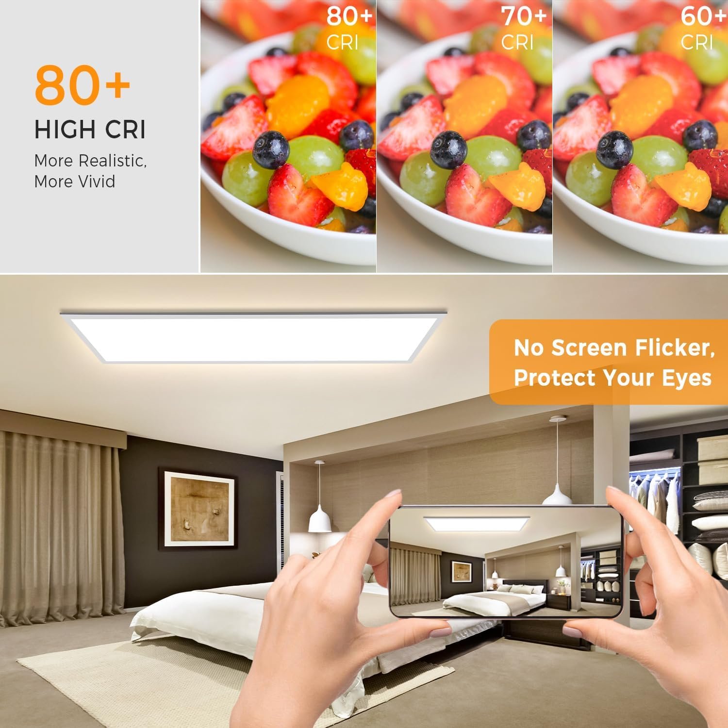 Deckenleuchte LED Dimmbar 100x25cm, 28W Smart LED Wifi Tuya Deckenlampe mit Fernbedienung, App-STEUERUNG 2700K-6500K Aufladen – Bild 5