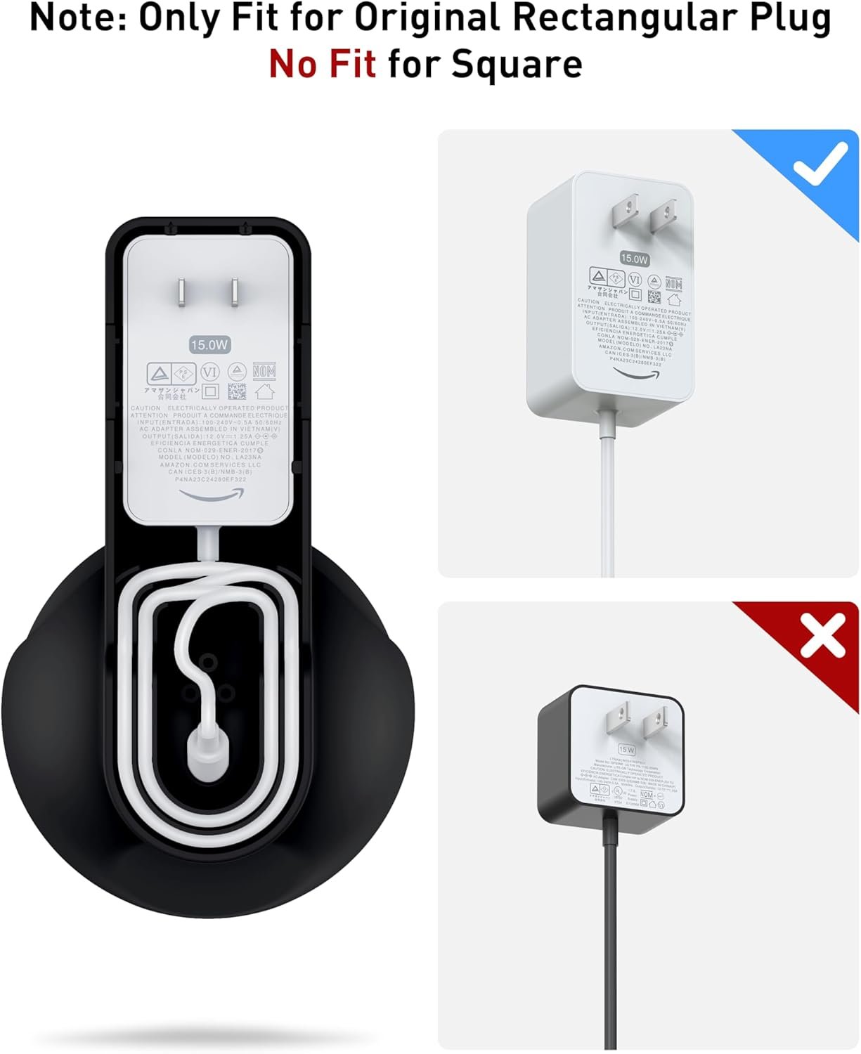 Maxonar Wandhalterung, Schnabsparende Halterung, Integrierer Kabelmanagement Wandhalterung, Kein Bohren Erforderlich, Kompatibel MIT Echo Pop und Google Nest -Lautsprecher, Schwarz – Bild 8