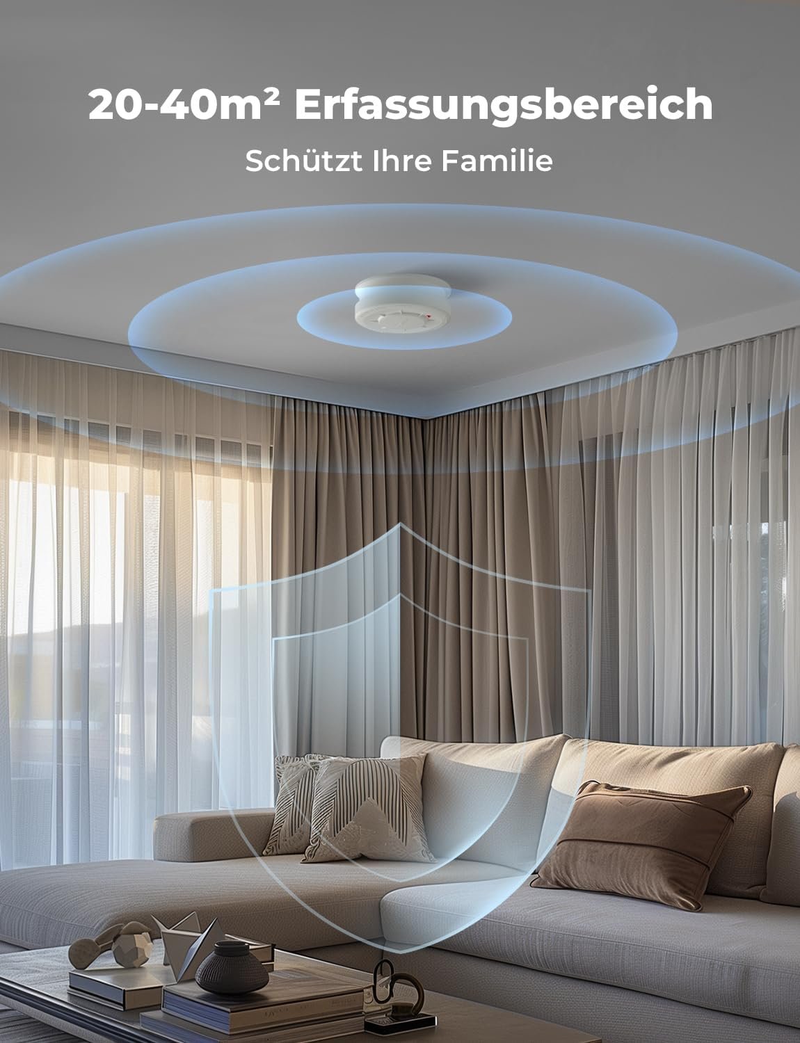 Liorque Rauchmelder, Rauchwarnmelder MIT Austauschbarer 5 Jahre Batterie, 10 Jahren Lebensdauer, EN14604 Zertifizerert, 85 dB, 2 Stückk – Bild 7