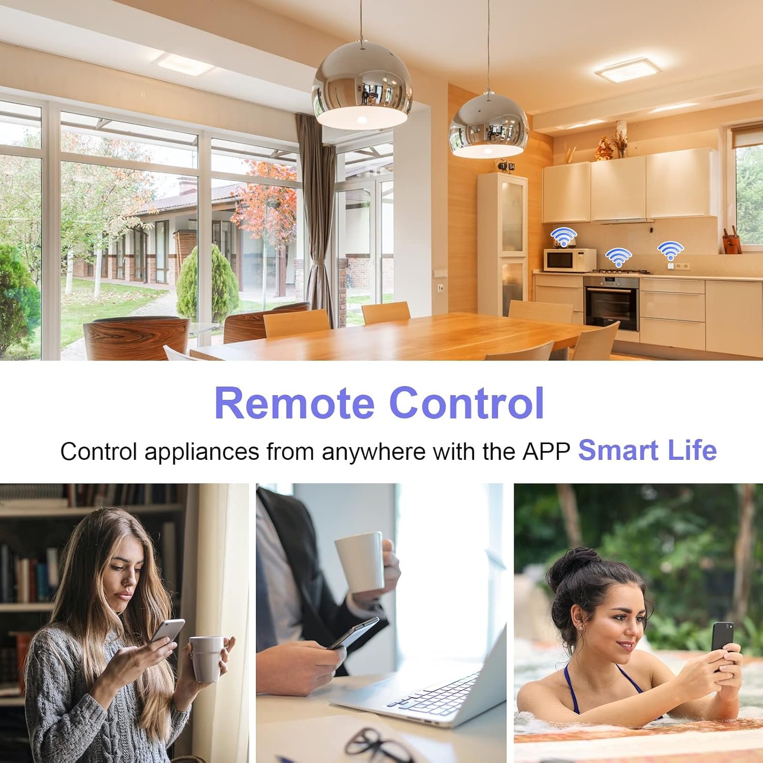 Antela Wlan Smart Steckdose 16a Stromverbrauch Messener Kompatibel Mit Alexa/Google Home, Kinderschutz, Smart Life App, 2,4GHz, 3680W, 4PCS – Bild 6