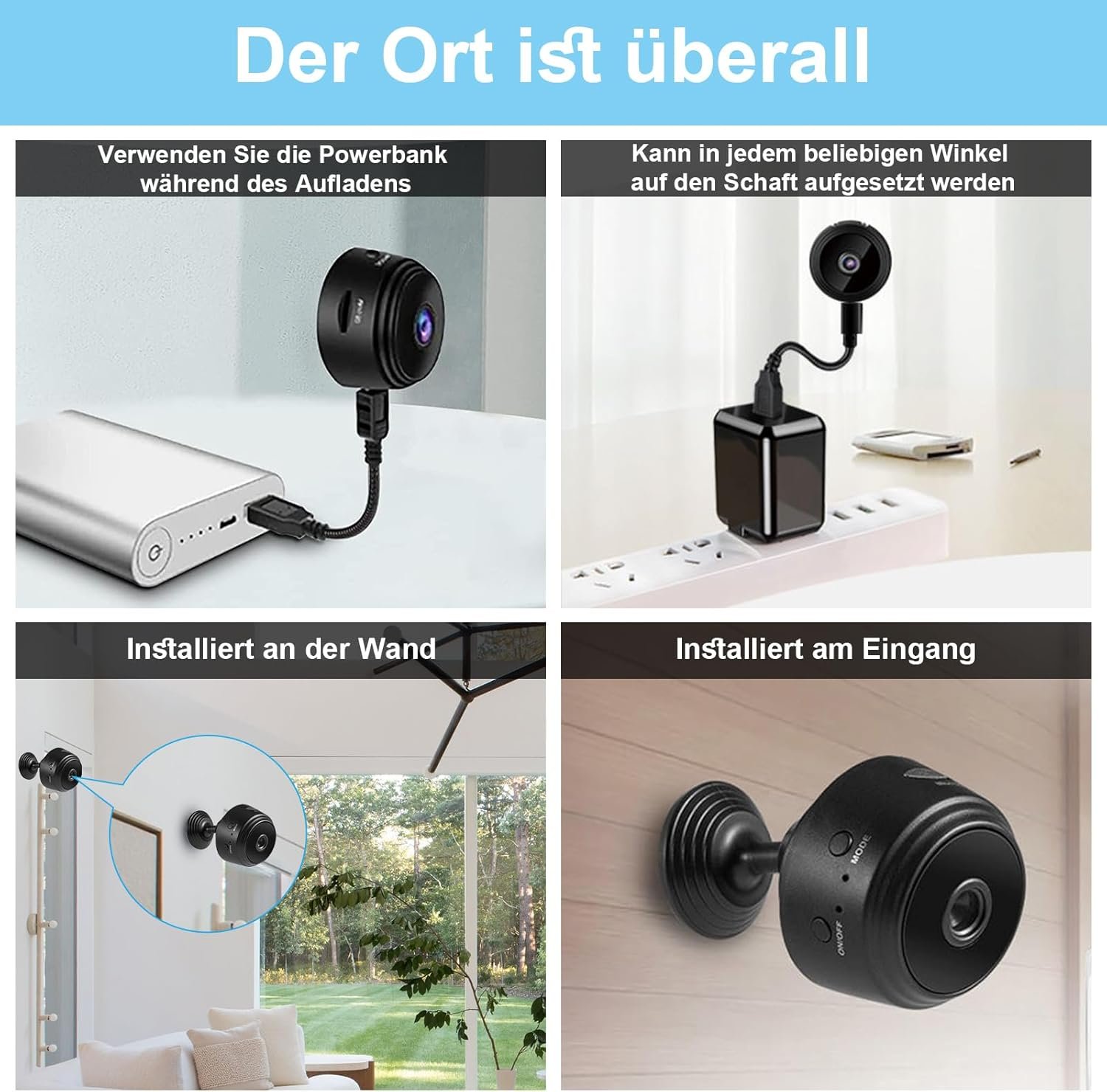 Mini Kamera 1080p Full Hd wlan mini überwachungskamera Live übertragung Handy App für Kamera überwachung ingen mit Akku Kleine Wifi Sicherhsitkamera Kompaukter Mikrokamera Beegungsmelder – Bild 5
