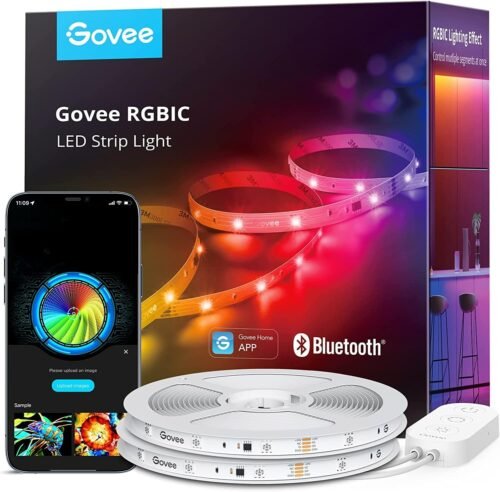 Govee Rgbic LED Strip 20m, LED Streben MIT Segmentcontrol, Musik Sync, 64 Szenenmodus, Steeuerbar über App-Steuerung, Farbwechsel, Geeignet für Zuhause Schlafzimmer, 2 Rollen Von 10m