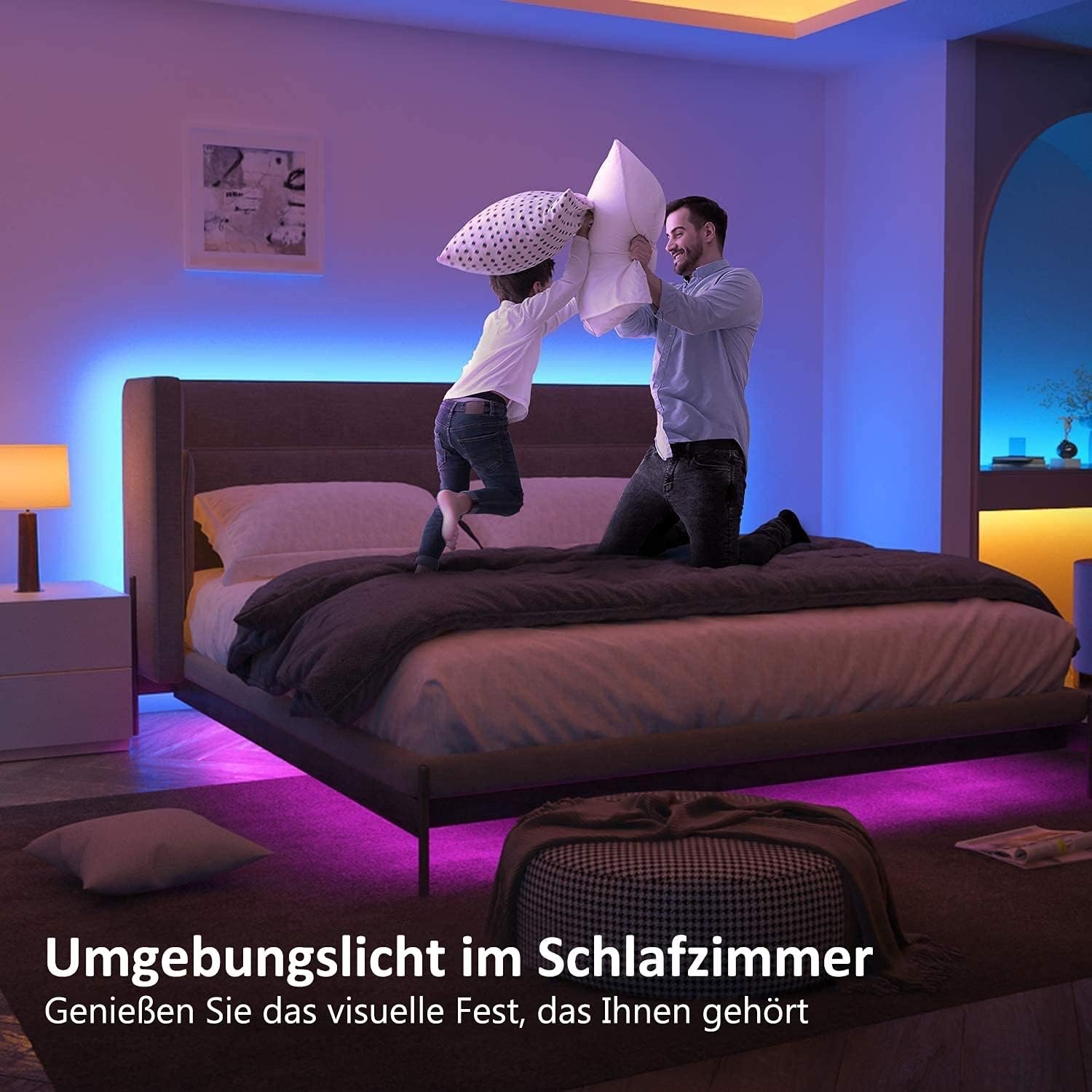 ALED Light Bluetooth LED Streiflen, 5050 5m RGB LED-Streifen Licht Smart-Telefon Kontrollierten RGB Lichtschlärm LED Lichtband 12V für Haus, Garten, Dekoration, Dekoration – Bild 7