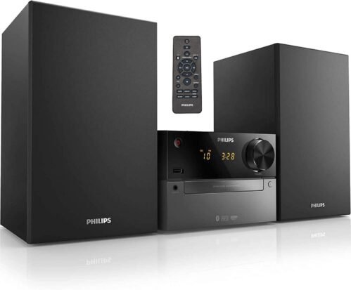 Philips Mikro-MusikSystem TAM4505 60W Bluetooth-Stereoanlage MIT, MP3-CD, FM-Radio, USB-Hedergabe, Bassreflex-Lautspecher, Klassischen Design und Audio-in-Zuhause