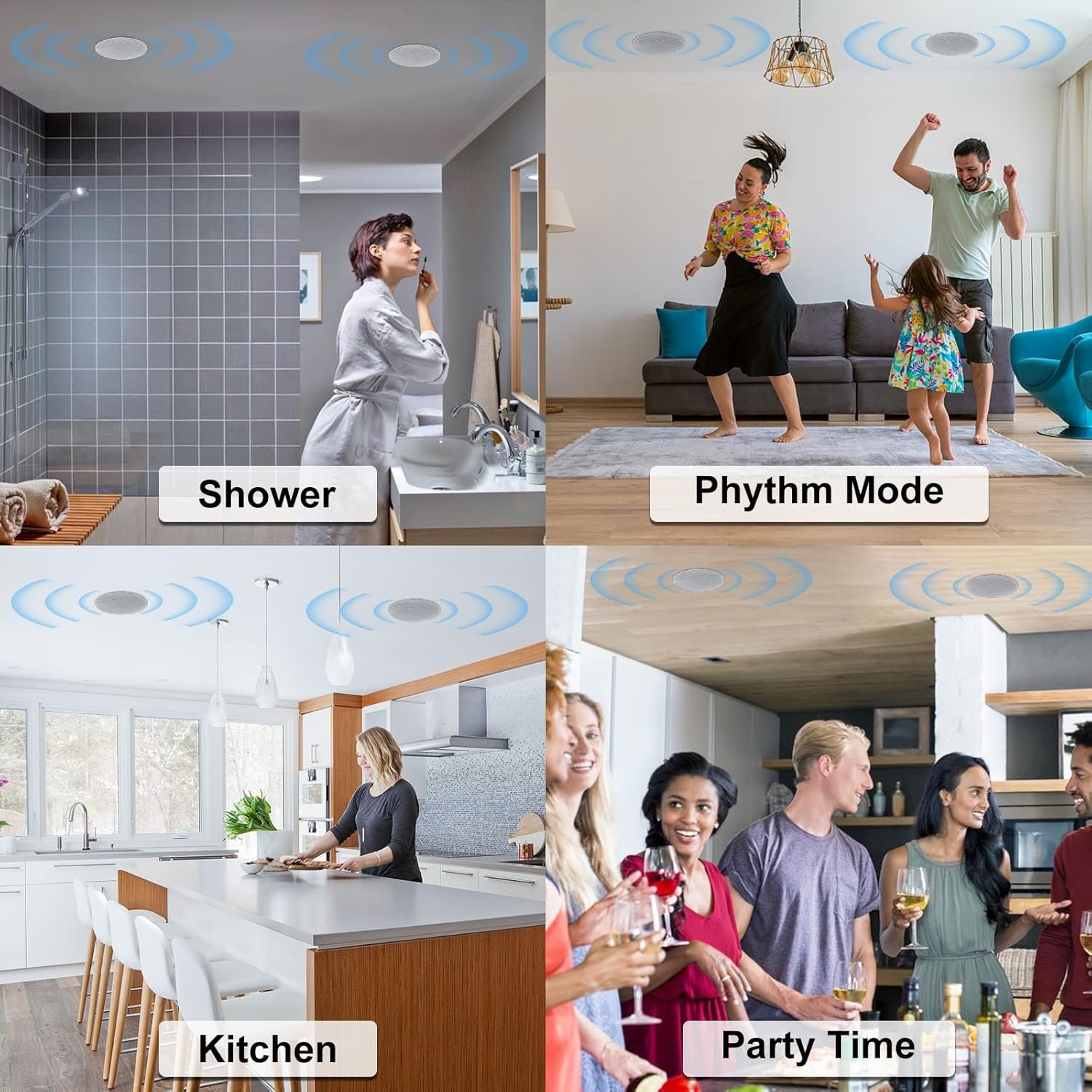 Herdio 4 Zoll Deckenlautsprecher, 160 Watt 2-Wege Flush Mount Einbaulauspecher, Zuur Montage An System, für Ingen, Schlafzimmer, Badezimmer, Heimkino, überdachte Veranden – Bild 7