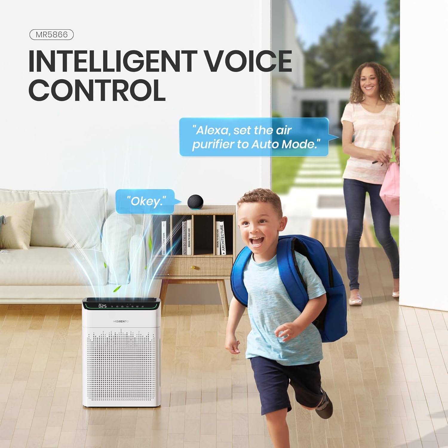 Morento luftreiniger Allergiker für Wohnung RaucherZimmer Mit Wi-Fi und App, CADR 340m³/H für 158, Luftqualitäts-Feedback und Auto-Modus, Hepa Luftfilter Gegen Staub Pollen Tiere, 23d, Mr5866, Mr5866 – Bild 4