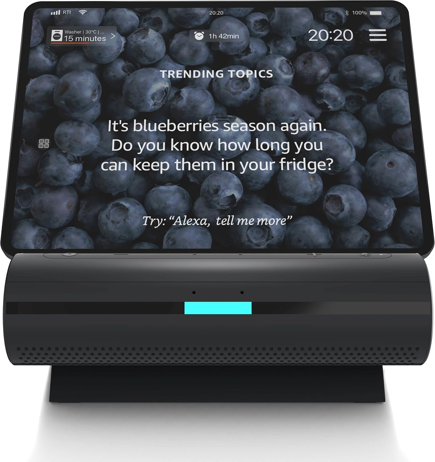 Siemens Smart Kitchen Dock XSDS10, Schaltzentrale für Smarte Küchgeräte, Alexa Sprachsteuerung, Gestensteuerung, Docking Station Kompatibel MIT -Tablets, Smartphones AB iOS 15.0, Android 11, Schwarz, Schwarz, Schwarz, Schwarz – Bild 6