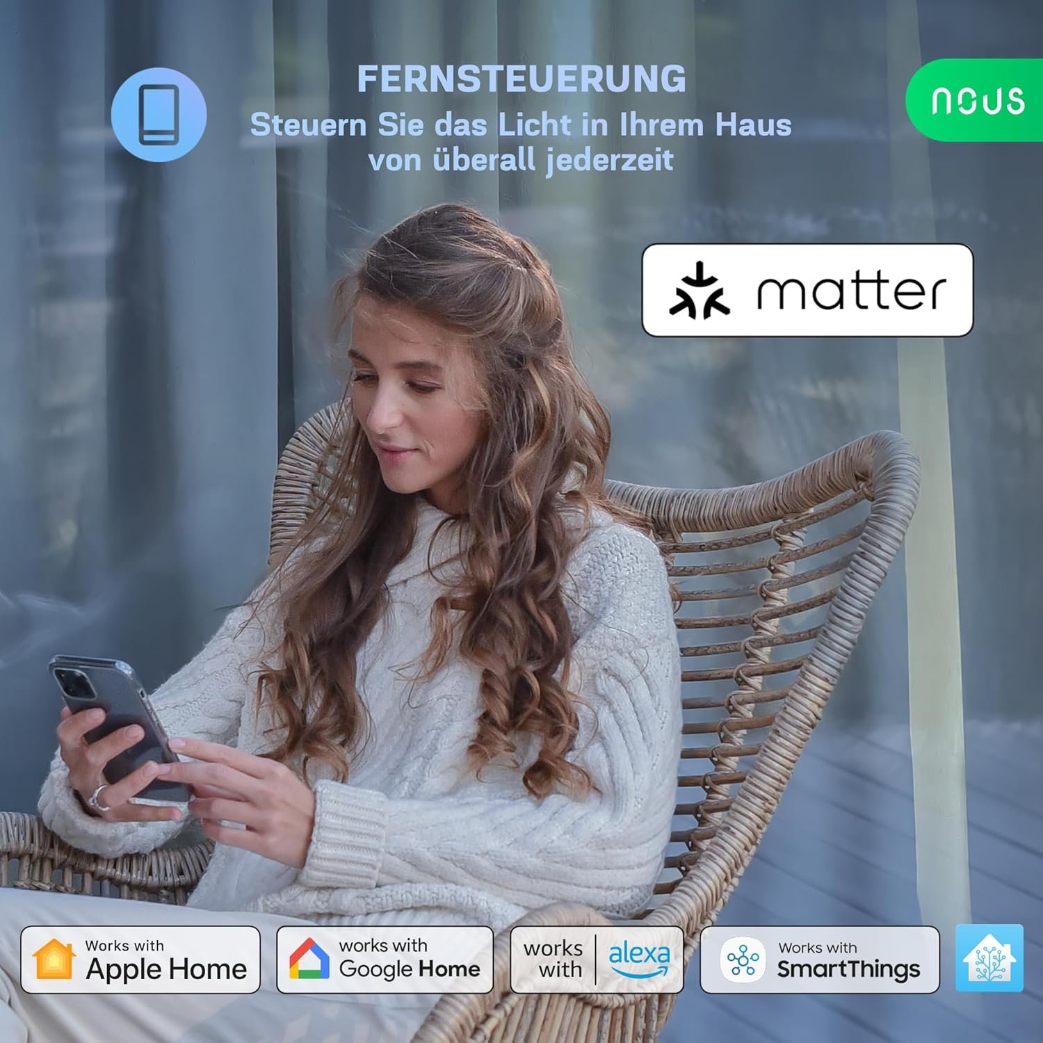 Nous P4 Smarte Wifi Guhbirne RGB E14, Kompatibel Mit Matter, Alexa, Google Home & Apple Homekit, Smart Home, Fernbedienung, LED Lampe Farbwechsel, Guhbirne Farbwechsel, RGB Guhbirne, 2.4 GHz WiFi -Wivi -Wihi – Bild 7