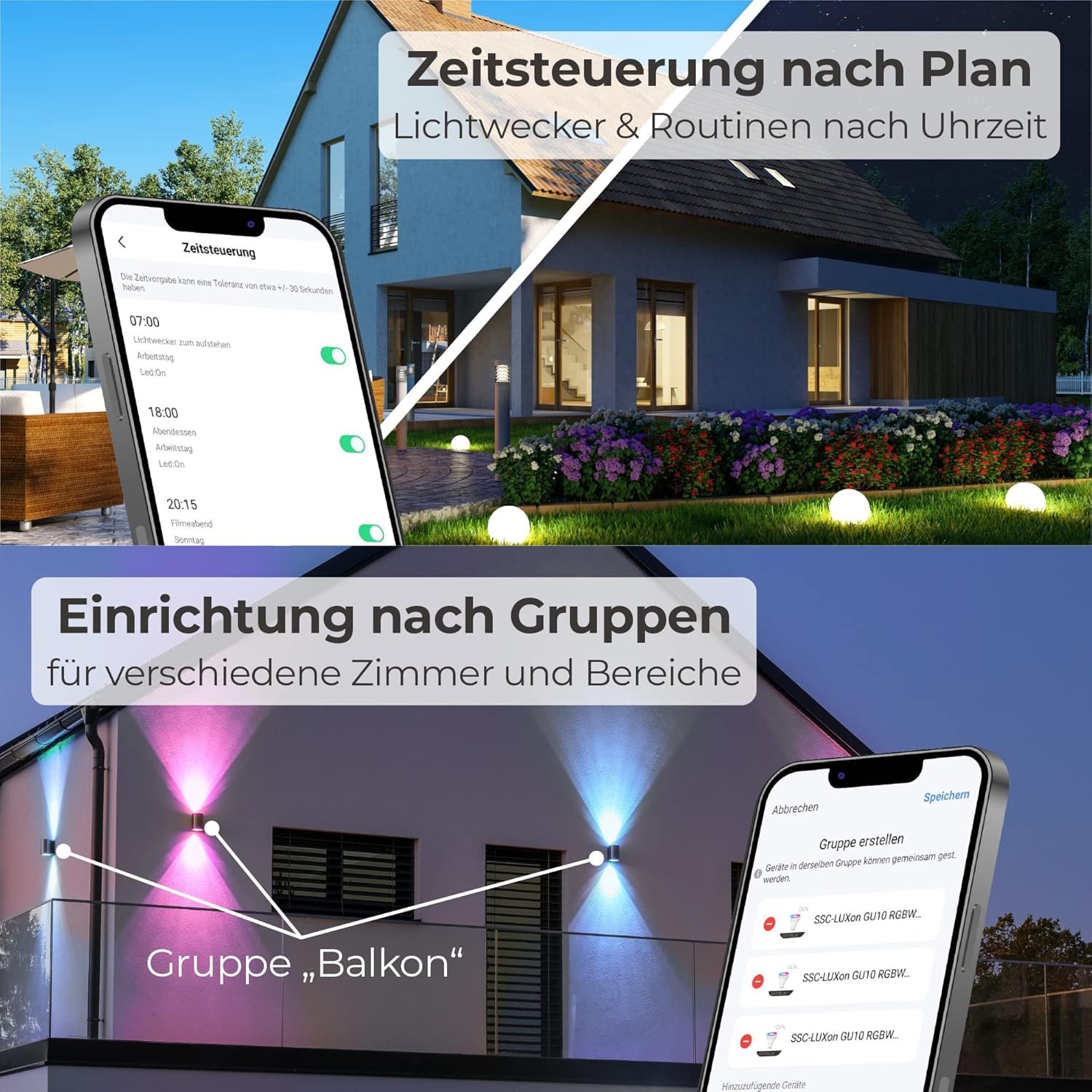 SSC -Luxon 3 Stücke Juavi Bodenleuchte Einbau Aussen Schwarz Kompatibel MIT Smart Sprecher - Außenleuchte Garten MIT Smart Home Gu10 LED – Bild 6
