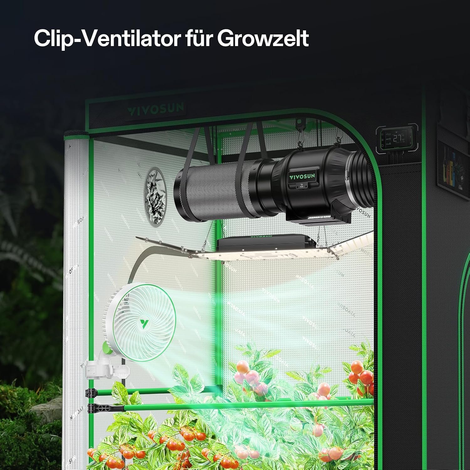Vivosun aerowave e6 wachsen zeltventlüfter 6 ", EC Motor Smart WiFi Control, US-patentierte automatische Oszillations-Clip-Lüfter, Fästterfest IP-54, Starker Luftstrom Aber Leise für Hydroponische-Lüftung Zirkulation – Bild 2