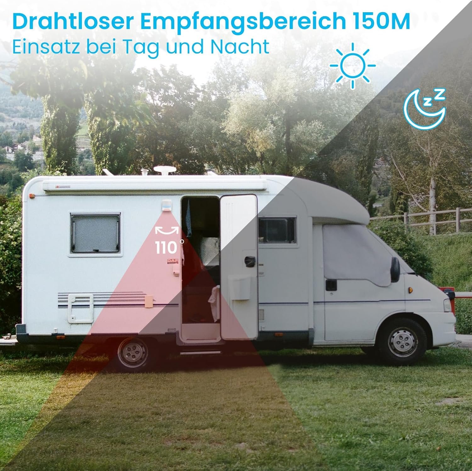 Bewegungsmelder Alarm Klingel, Physsen Funk Durchgangsmelder, Pir Infrarot Bewgungssor intensor TÜRALARM FUNKLINGEL, ANTI-DIEBSTAHL LADENTUR LADENGOGNE FUR HÄUSER GESCHAFTE BUROS FABRIKE – Bild 3