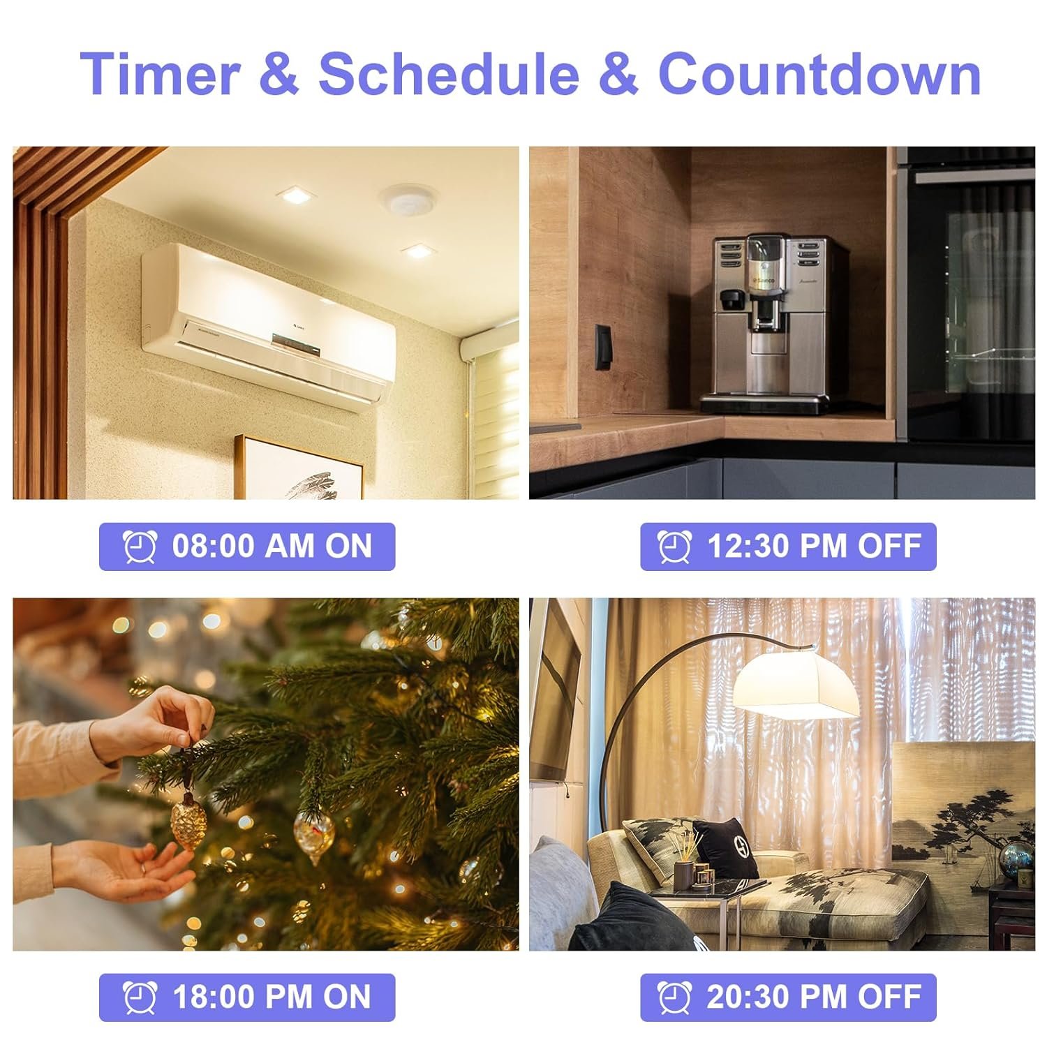 Antela Wlan Smart Steckdose 16a Stromverbrauch Messener Kompatibel Mit Alexa/Google Home, Kinderschutz, Smart Life App, 2,4GHz, 3680W, 4PCS – Bild 3