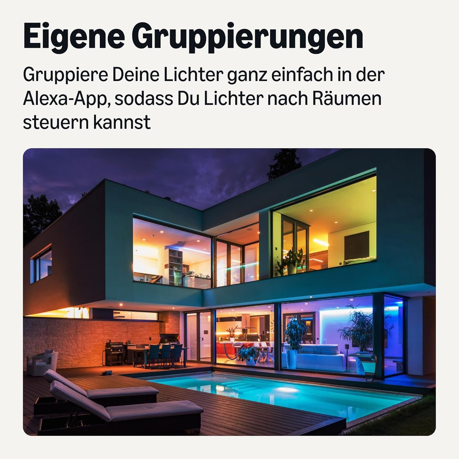 Amazon-Grundlagen-Smartter LED-Lichtstreifen, 5 m, RGBW, 2,4 GHz Wlan, Nur für Alexa Geeignet, Mehrfarbig – Bild 6