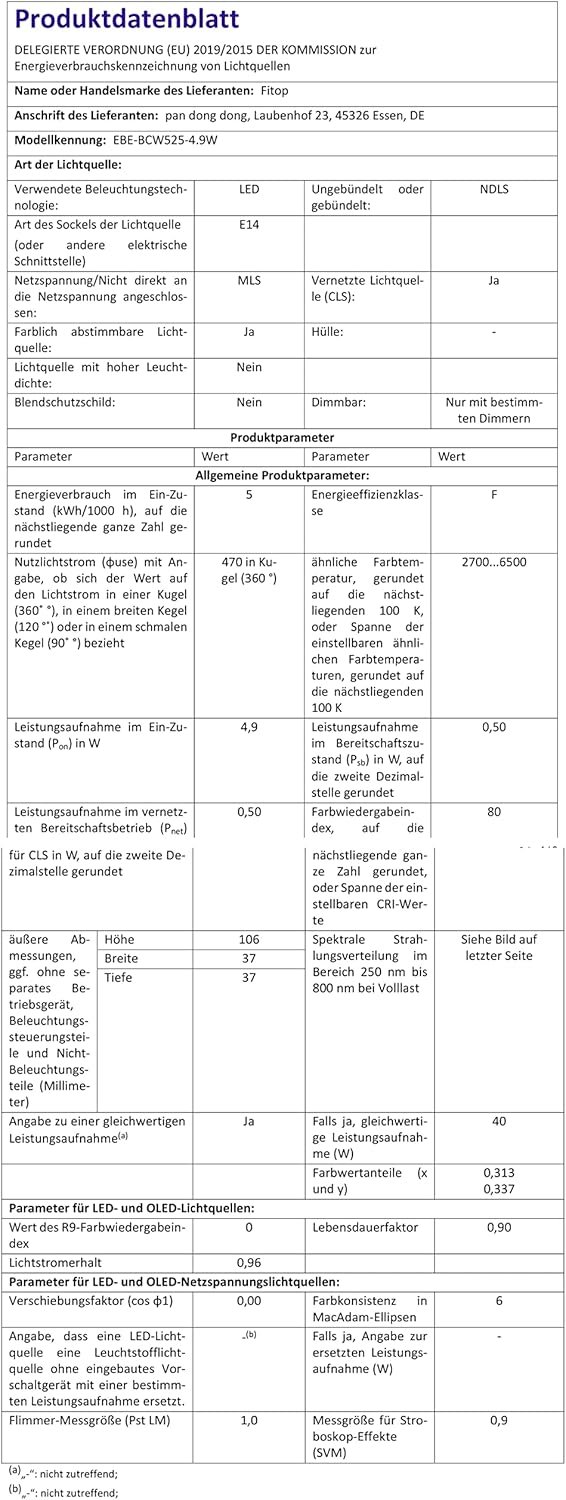 Fitop Alexa Smart Glühebirnen, E14 Wlan LED LAMPEN DIMMBAR Guhbirne 4.9w 470LM, 2700-6500K, RGB 16 MILEN FARBEN, app Steuern Kompatibel Mit Alexa/Google Home, Sprachsteuerung 2 Pack 2 Pack 2 Pack 2 Pack 2 – Bild 9