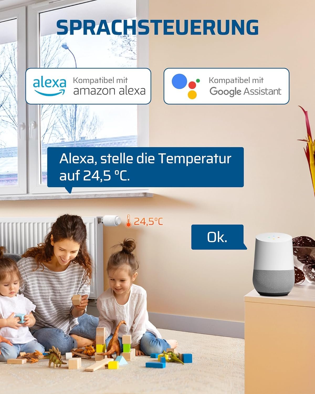 Dewenwils Smartes Heizkörperthermostat WiFi, Programmierbar Heizungsthermostat, Heizungssteuerung pro App, Kompatibel Mit Amazon Alexa & Google Assistent, Kein Gateway Erforderlich, Energiesparend – Bild 3