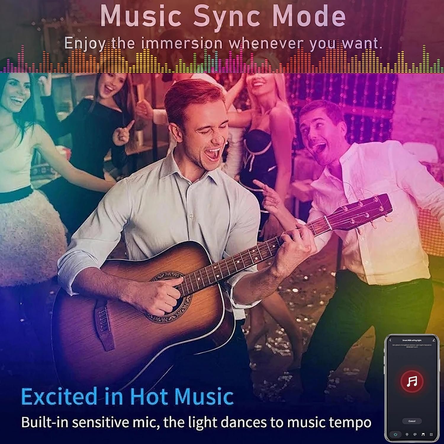 Ourloveii 30W Led Deckenleuchte Smart Home 30cm Rgb Deckenlampe Rund Dimmbar Mit Fernbedienung Mit Steeuerbar über App Farbwechsel Kompatibel Mit Alexa und Google Assistent Wohnzimmer, Weiß – Bild 6