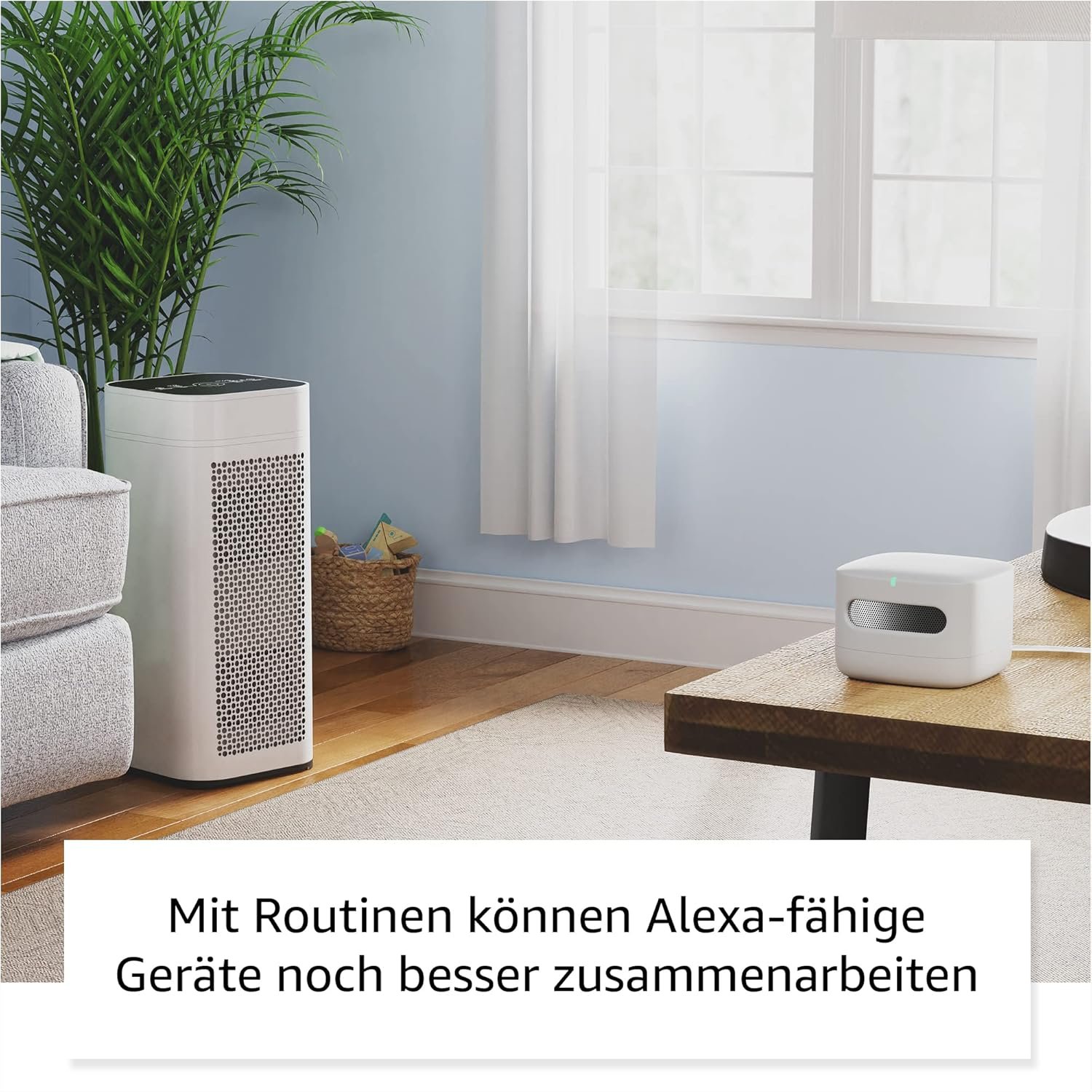 Amazon Smart Air Quality Monitor (Neueste Generation) - Smartes luftqualitätsmessgerät von Amazon | Ihre luftwerte im Blick, FunktionTerert Mit Alexa – Bild 7
