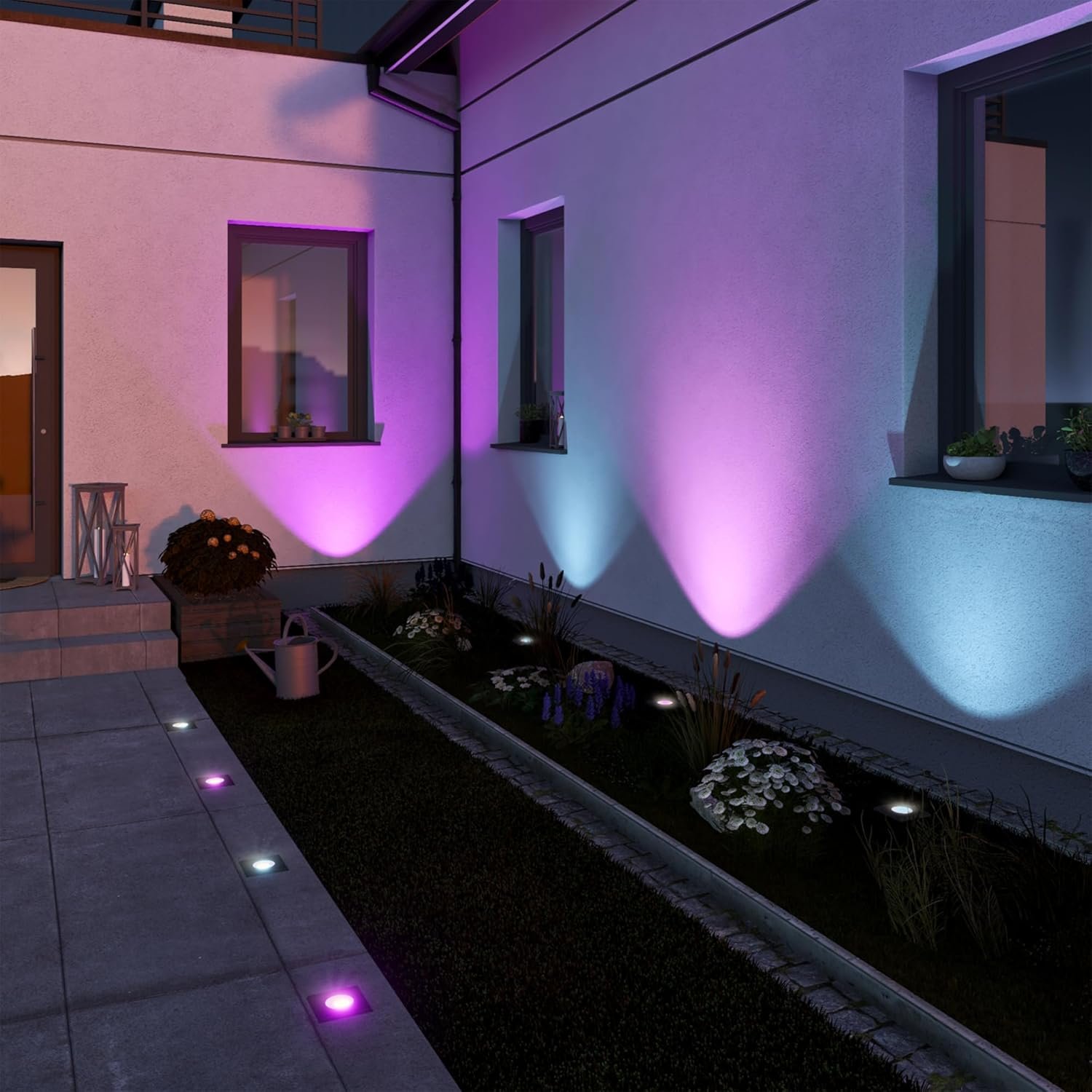 SSC -Luxon 3 Stücke Juavi Bodenleuchte Einbau Aussen Schwarz Kompatibel MIT Smart Sprecher - Außenleuchte Garten MIT Smart Home Gu10 LED – Bild 2