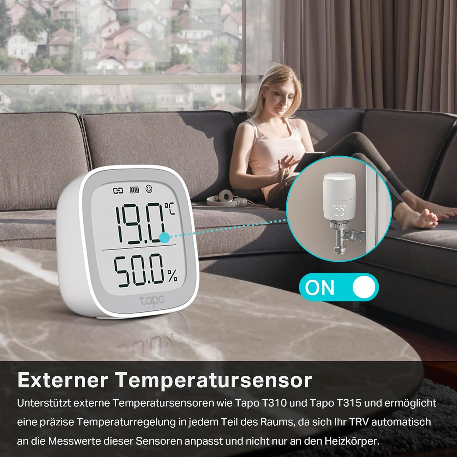 TP -Link Kasa Smartes Heizkörperthermostat - WiFi Starter Kit, inklosiv 1 Thermostat und 1 Hub, Heizungssteuerung (Kasa -App, Geofencing, Fensterklungserkenung), Materie, Alexa, Alexa, Alexa, Alexa – Bild 8