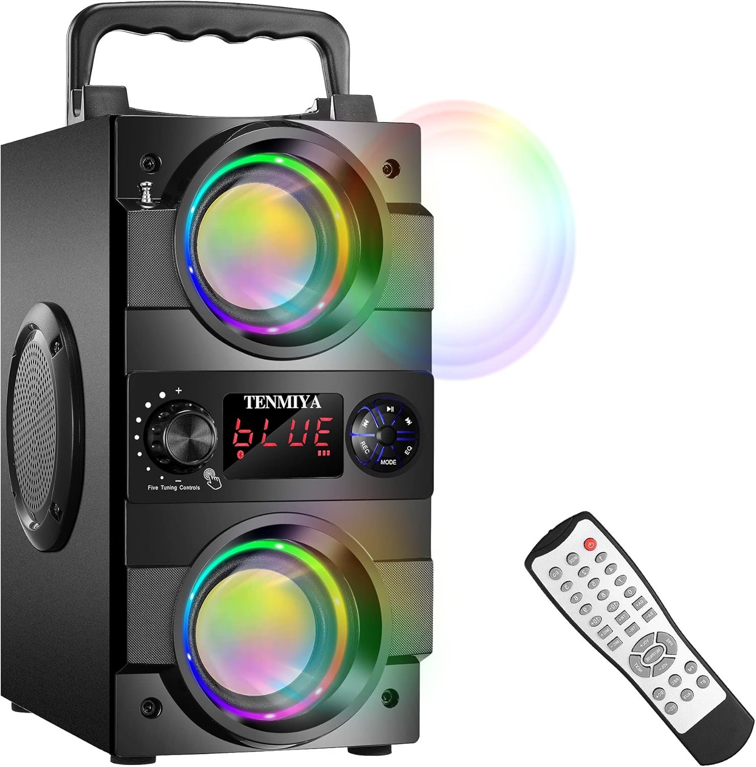 Bluetooth-Lautsprecher, 40 W (60 W Peak) Tragbare Bluetooth-Lautsprecher MIT BelEUCHTUNG KABELLOSE STEREO-LAUTSPRECHER MIT Sattem Bass und Doppeltem Subwoofer – Bild 8