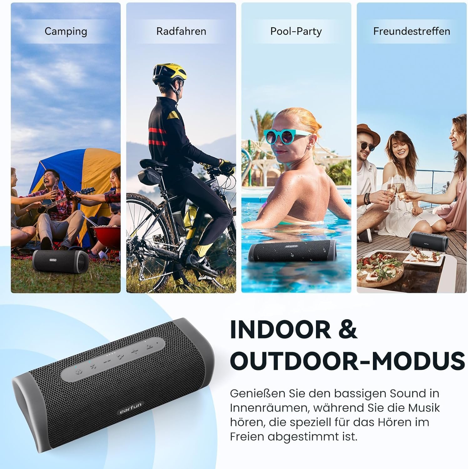 Uboom L Bluetooth Lautspecher, Kabelloser Lautspecher 28W Stereo Sound, Sattte Bässe MIT 2 Treibern, IP67 Wasserdicht & Staubdicht, Dual -Pairing, 16H, Outdoor -Musikbox -Fein -Party – Bild 7